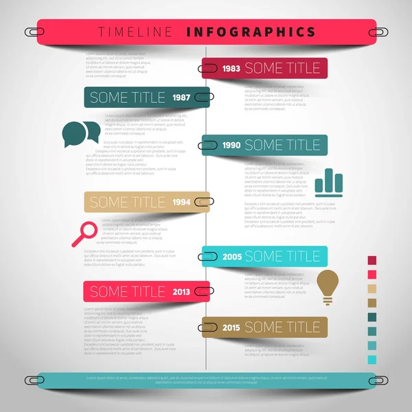 Infografica della timeline, modello di presentazione — Vettoriale Stock