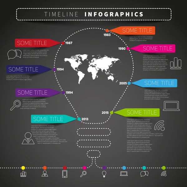 Business infographic mall med lampa — Stock vektor