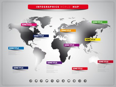 infographics şablonu ile Dünya Haritası