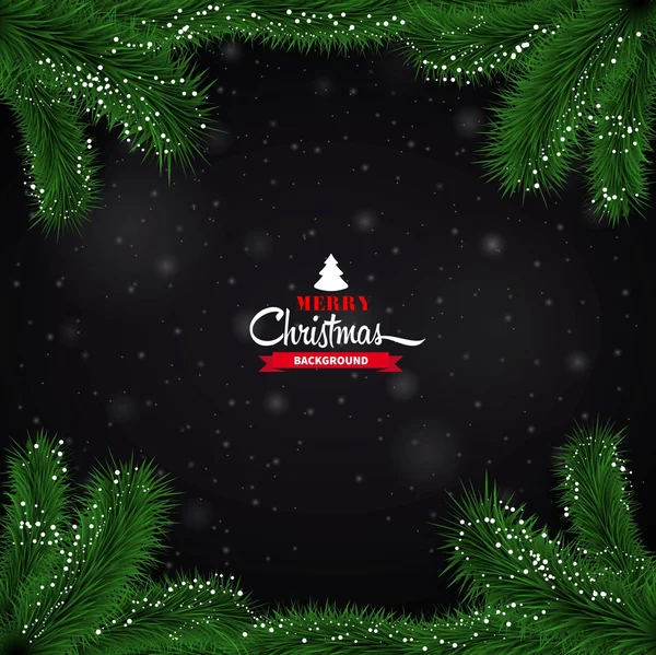 Navidad fondo oscuro con ramas — Vector de stock