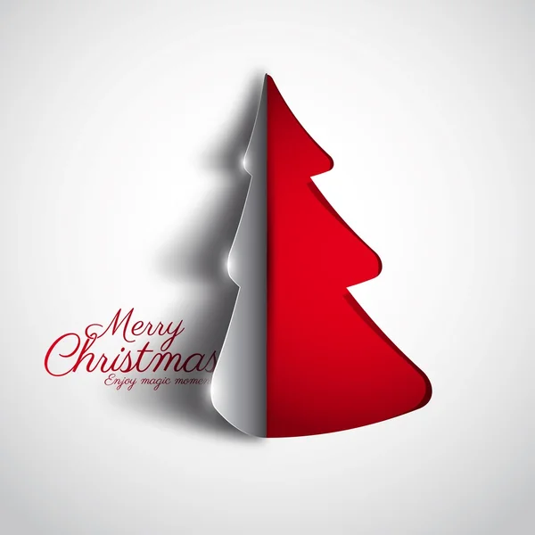 Merry christmas kağıt ağaç — Stok Vektör