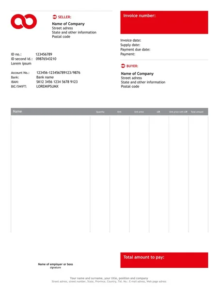 Plantilla de factura de financiación empresarial — Archivo Imágenes Vectoriales