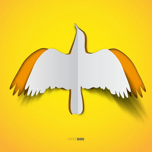 Papel volador pájaro símbolo — Vector de stock