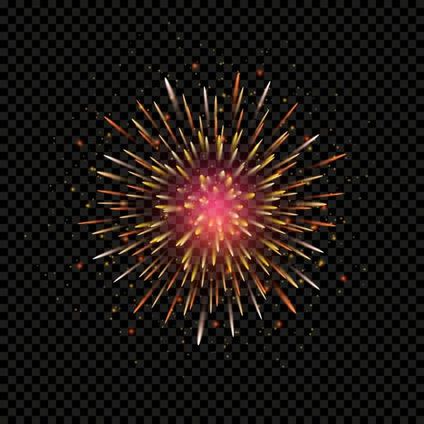 Festliches Feuerwerk am schwarzen Himmel — Stockvektor