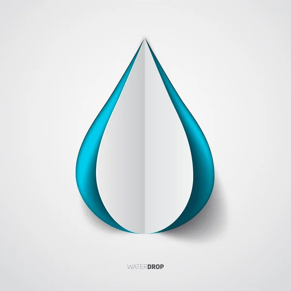 Papier water drop symbool — Stockvector