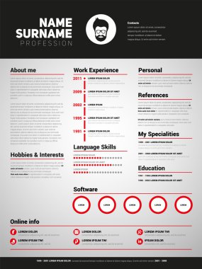 CV, iş özgeçmiş şablonu