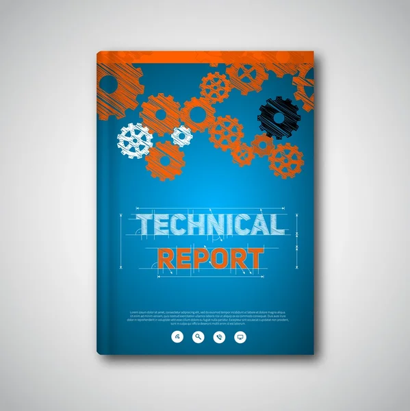Modello di opuscolo di relazione tecnica — Vettoriale Stock