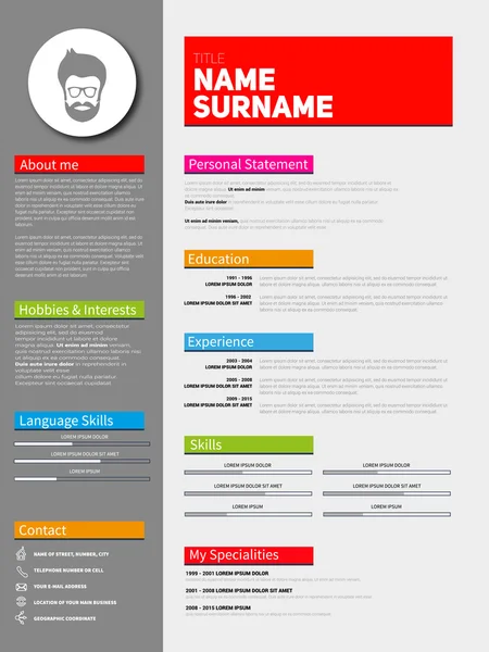 Baan cv-template — Stockvector