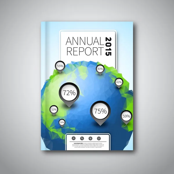 Plantilla de libro de informe anual — Vector de stock