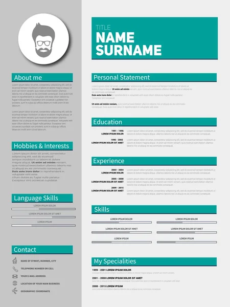 Job cv, resume template — Stock Vector