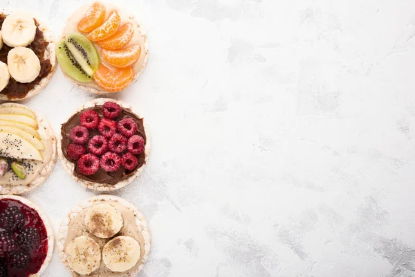 Torte Riso Con Diversa Vista Dall Alto Con Spazio Copia — Foto Stock