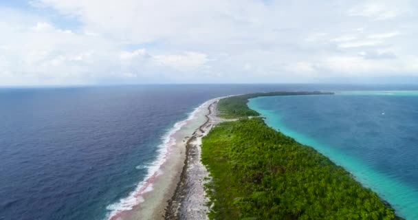 Isola Fakarava Sotto Cielo Nuvoloso Della Polinesia Francese Isola Paradisiaca — Video Stock