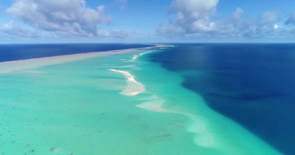 Polinesia Francese Atollo Tahiti Fakarava Famosa Laguna Blu Barriera Corallina — Video Stock