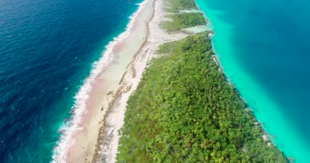 Ilha Dourada Caribe Com Lagoa Azul Ilha Paraíso Perfeito Para — Vídeo de Stock