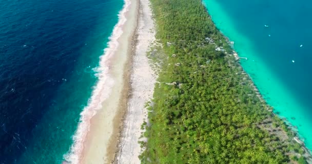 フランス領ポリネシアタヒチファカラバ環礁と有名なブルーラグーン サンゴ礁 太平洋 — ストック動画