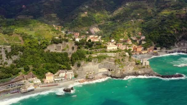 Monterosso Liguria Bölgesi Nin Kuzey Talya Bir Parçası Olan Spezia — Stok video