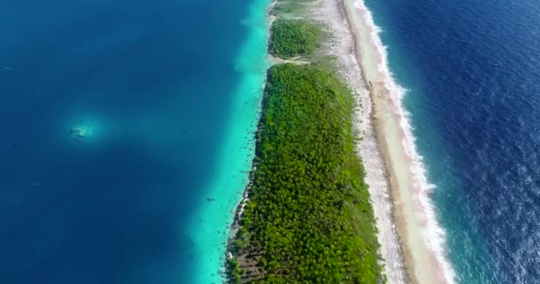 Золотой Остров Карибском Море Голубой Лагуной Райский Остров Идеально Подходит — стоковое видео