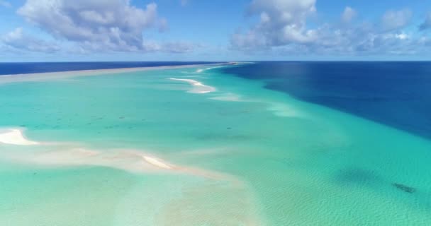 Polinesia Francese Atollo Tahiti Fakarava Famosa Laguna Blu Barriera Corallina — Video Stock