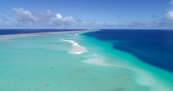 Francouzská Polynésie Tahiti Fakarava Atoll Slavná Modrá Laguna Korálový Útes — Stock video