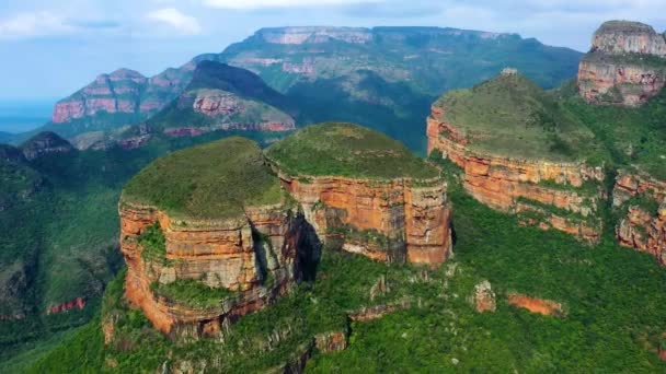 Blyde River Canyon His Three Rondavels South Africa Beautiful Landscape — Stock Video