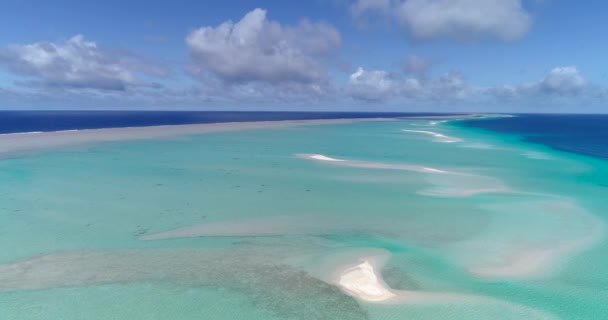 Polinésia Francesa Tahiti Atol Fakarava Famosa Lagoa Azul Oceano Pacífico — Vídeo de Stock