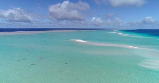 Polinésia Francesa Tahiti Atol Fakarava Famosa Lagoa Azul Recife Coral — Vídeo de Stock