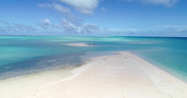 Polinesia Francesa Tahití Atolón Fakarava Famosa Laguna Azul Arrecife Coral — Vídeo de stock