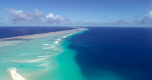 Francouzská Polynésie Tahiti Fakarava Atoll Slavná Modrá Laguna Korálový Útes — Stock video