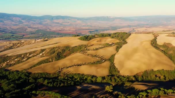 Bela Paisagem Toscana Itália Vista Aérea Sobre Domínio Maravilhoso Com — Vídeo de Stock