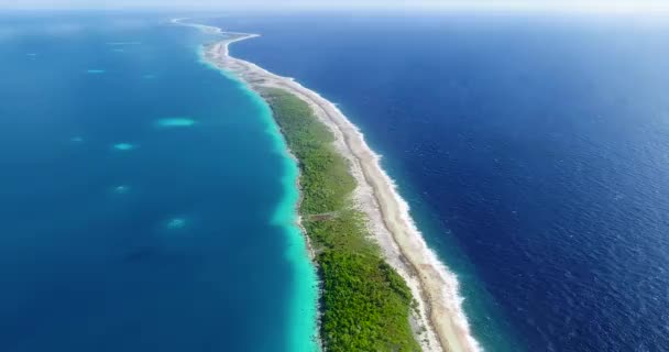 Atoll Dans Océan Pacifique Lagune Bleue Paradise Île Parfaite Pour — Video