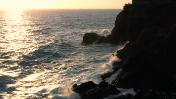 Spezia Talya Daki Cinque Terre Yla Uçmak Havadan Bakıldığında Seyahat — Stok video