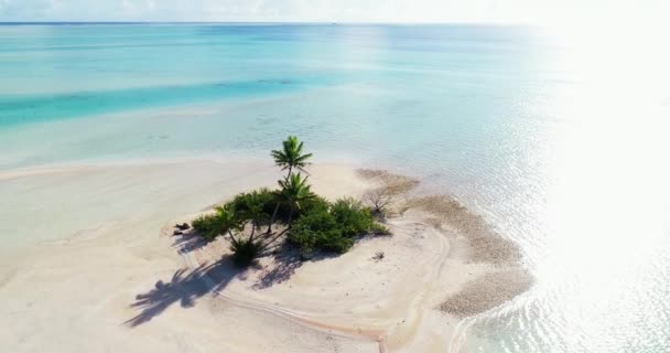 Pequena Ilha Deserta Vista Aérea Drones — Vídeo de Stock