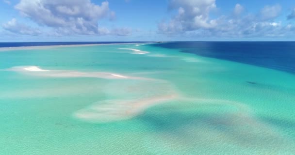Francia Polinézia Tahiti Fakarava Atoll Híres Kék Lagúna Korallzátony Csendes — Stock videók