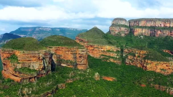 Blyde River Canyon His Three Rondavels South Africa Beautiful Landscape — Stock Video