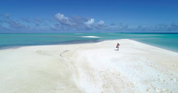 Polinesia Francesa Tahití Atolón Fakarava Famosa Laguna Azul Arrecife Coral — Vídeo de stock