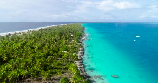 Blue Lagoon Atoll Island French Polynesia Paradise Island Perfect Holidays — Stock Video