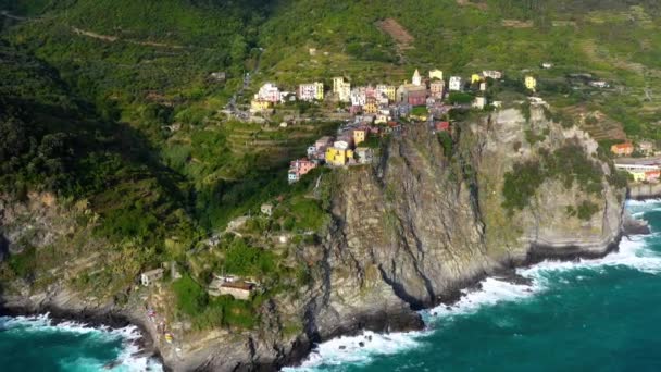 Corniglia Nationaal Park Cinque Terre Aan Kust Van Italië Provincie — Stockvideo