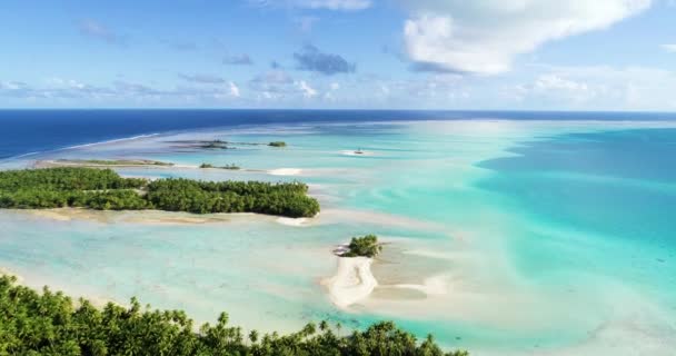 Francouzská Polynésie Tahiti Fakarava Atoll Slavná Modrá Laguna Korálový Útes — Stock video