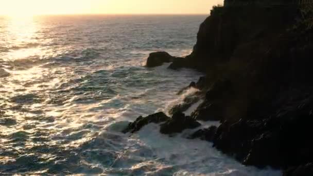 Spezia Talya Daki Cinque Terre Yla Uçmak Havadan Bakıldığında Seyahat — Stok video