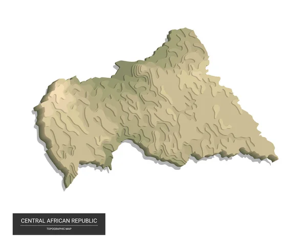 Mapa República Centroafricana Mapa Topográfico Digital Gran Altitud Ilustración Vectorial — Vector de stock