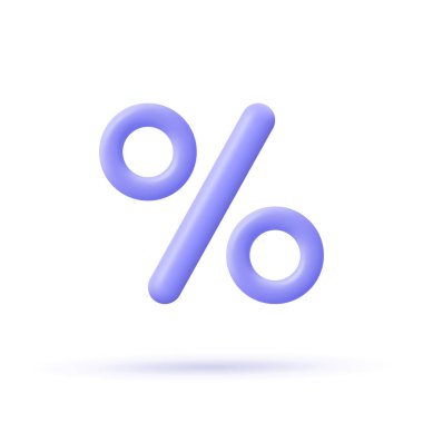 Percent sign. Percentage, discount, sale, promotion concept. 3d vector icon illustration. clipart