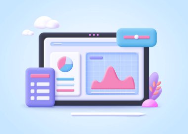 Süreç optimizasyonu kavramı. İş geliştirme, geliştirme, proje planlama, etkin takım çalışması. 3d gerçekçi vektör illüstrasyonu.