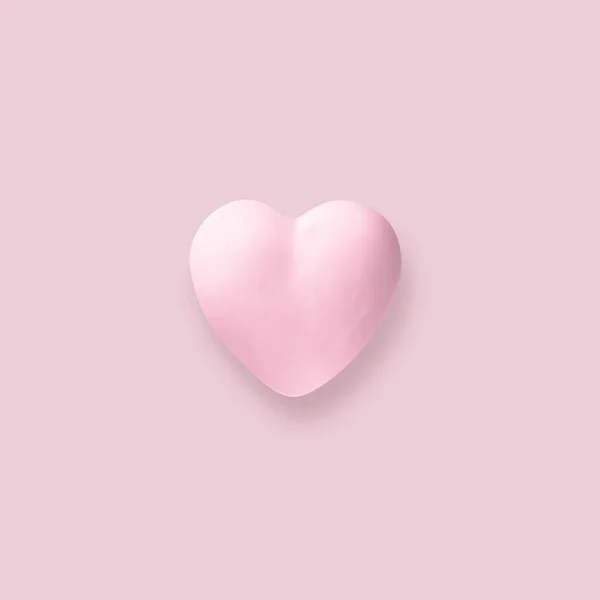 Εικόνα Πορσελάνη Ροζ Καρδιά Ένα Ροζ Φόντο Σκιά — Φωτογραφία Αρχείου