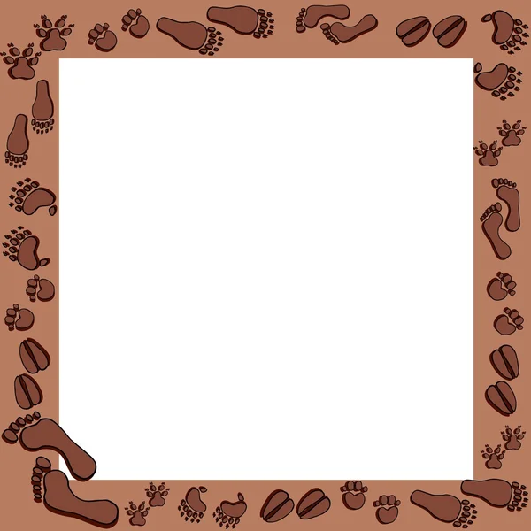 Fotoprints in brown frame — Stock Vector