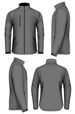 Erkekler softshell ceket tasarım şablonu