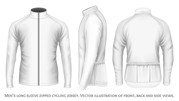 Maglia ciclismo a maniche lunghe per uomo . — Vettoriale Stock