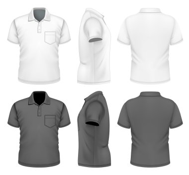 Mens polo-shirt design template clipart