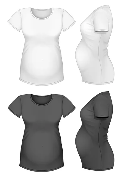 T-shirt maternité manches courtes . — Image vectorielle