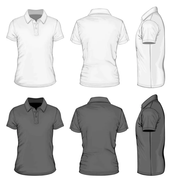 Mens short sleeve polo-shirt design templates. — Stock Vector