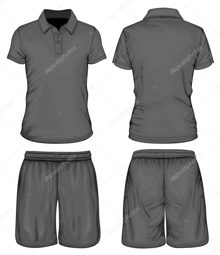 Mens polo-shirt and sport shorts